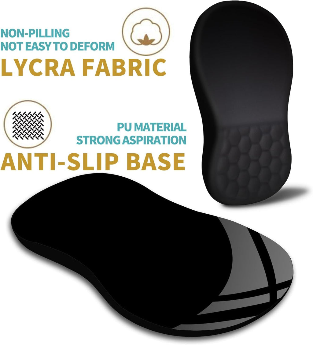 Ergonomic Mouse Pad Wrist Support with Massage Design, Wrist Rest Pain Relief Mousepad with Memory Foam&Non-Slip PU