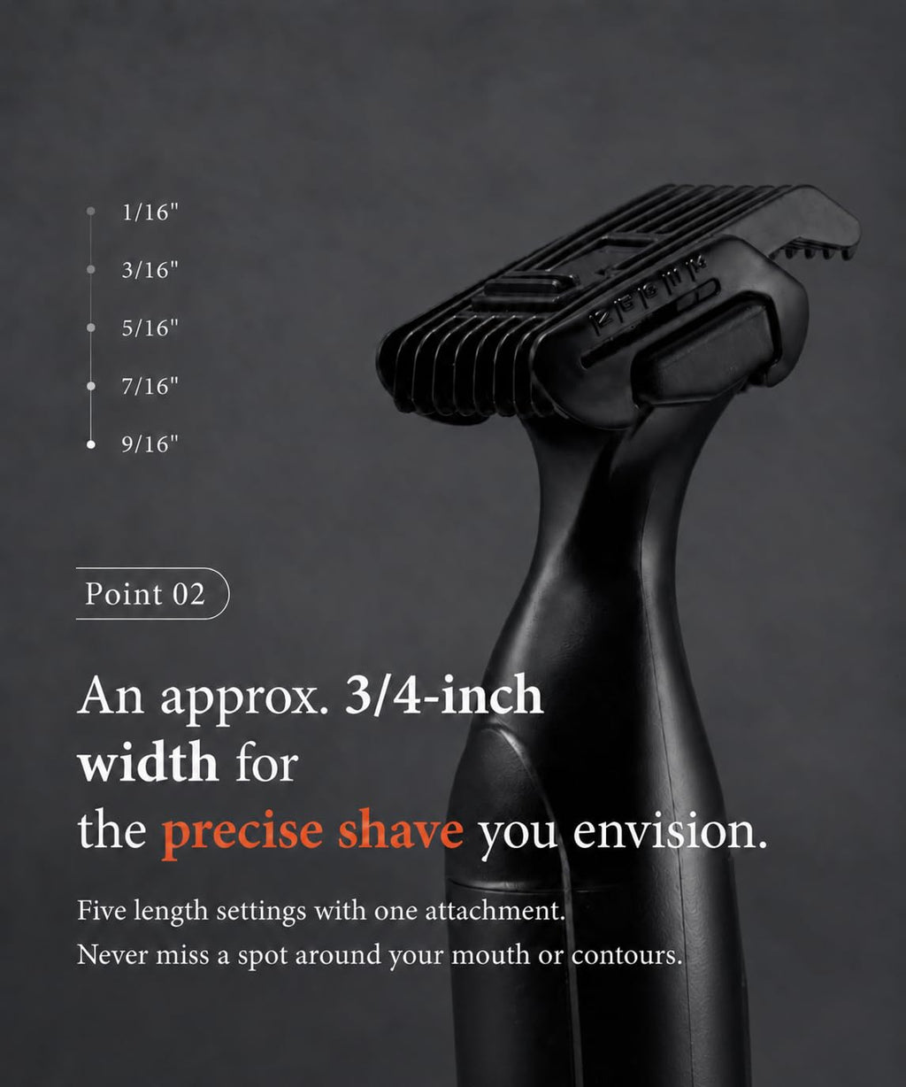 Mustache Trimmer for Men, Precision Beard Trimmer, IPX8 Waterproof