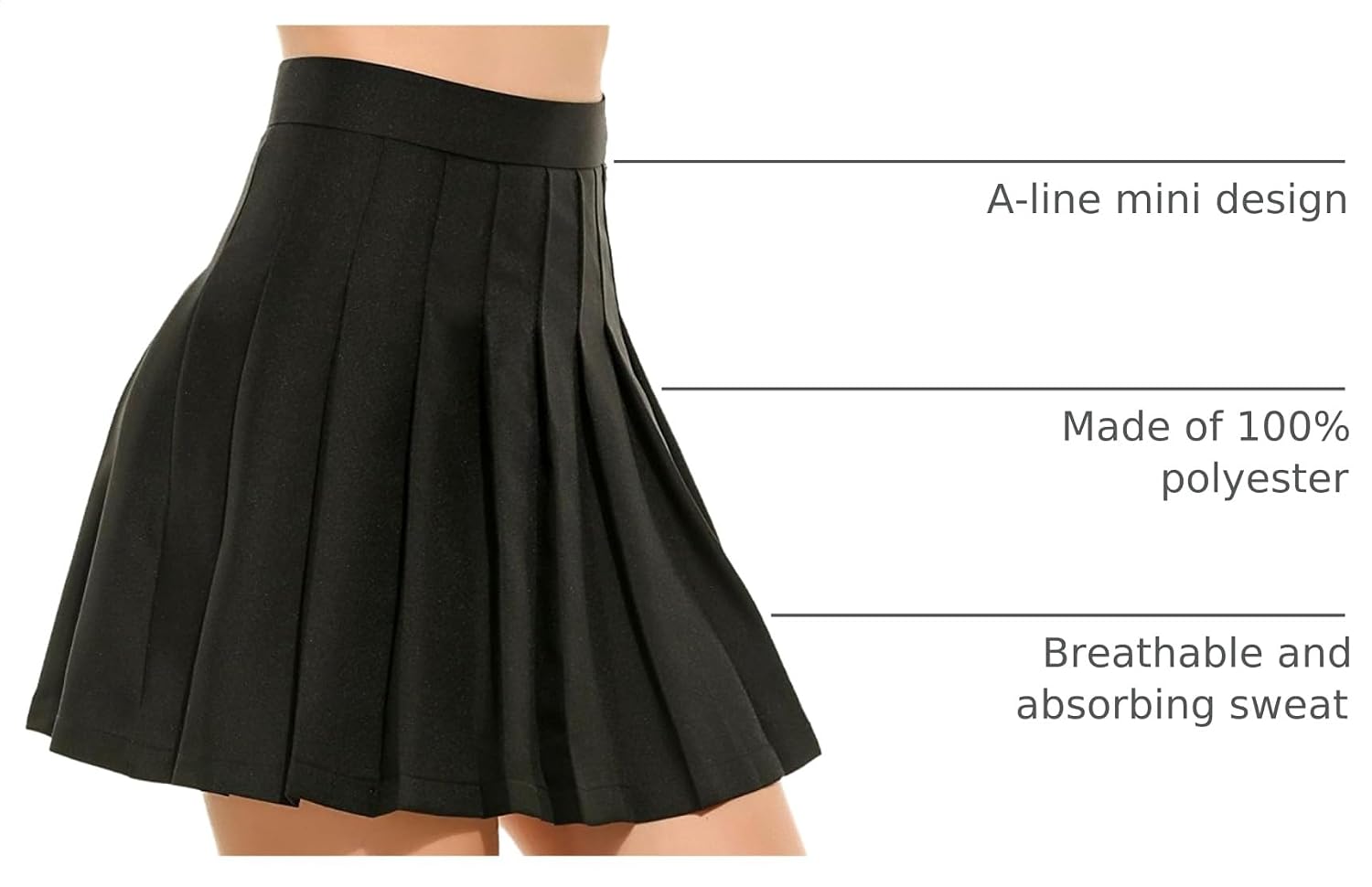 Women Girls high Waisted Pleated Skater Tennis School Skirt Uniform Skirts