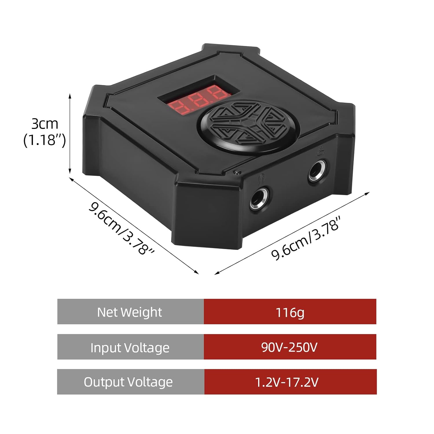 Tattoo Power Pedal Switch Kit with Clip Cord - Dual Digital LED Display for Tattoo Liner and Shader