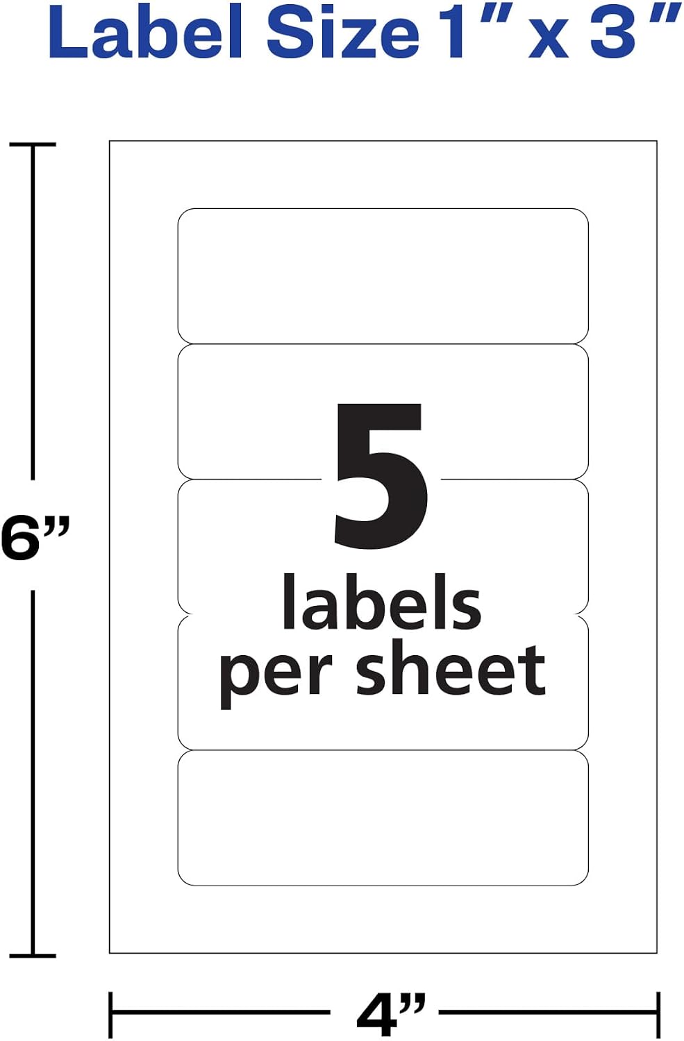 Multi-Use Removable Labels, 1" x 3", Print or Write ID Labels, White, 250 Total (05436)