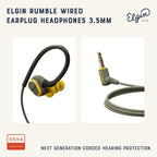 Rumble Wired Earplug Headphones with mic, in-Ear Earbuds
