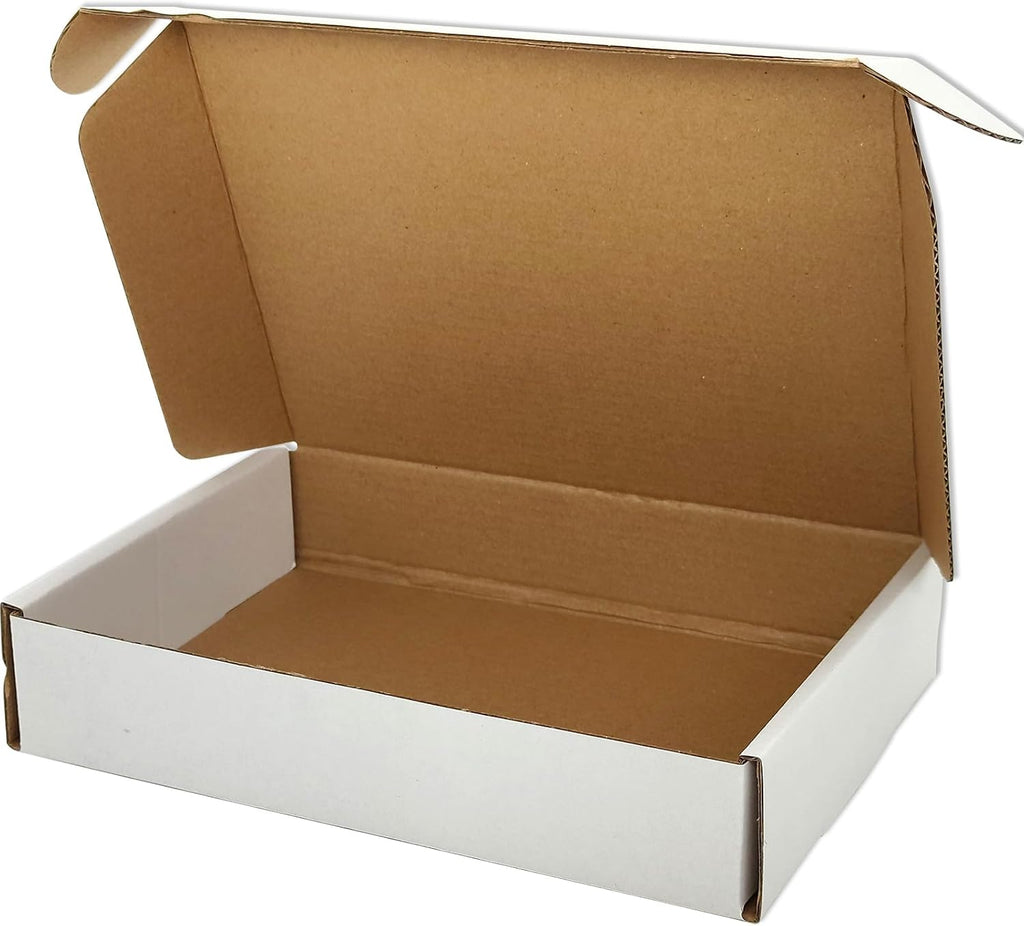 11x8x2 Shipping Boxes White Mailer Corrugated Cardboard Box Set of 25