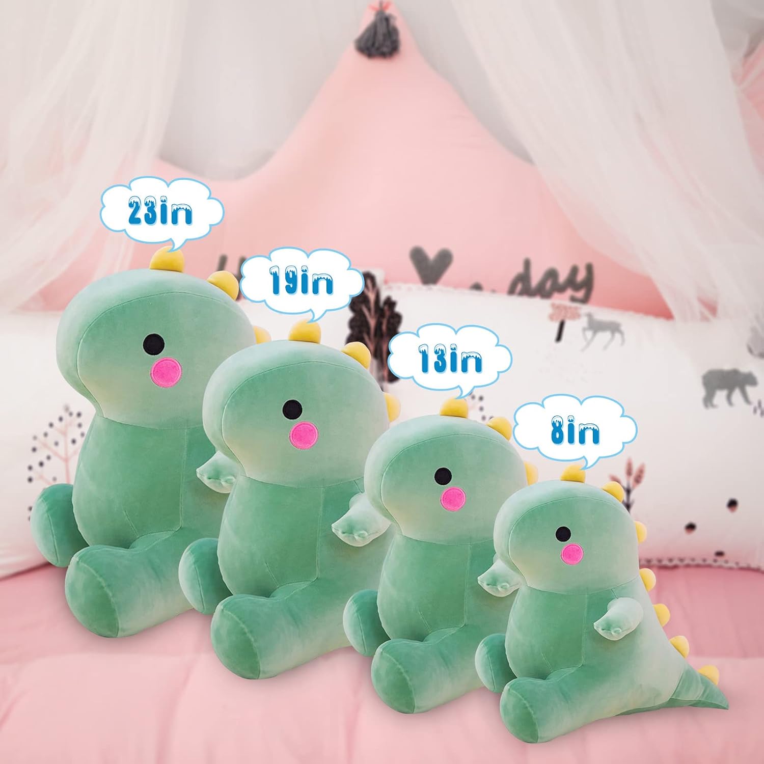 Cute Fat Dinosaur Plush Toys, Soft Stuffed Animals Toys Dolls, Dino Plushies, Cute Birthday Gifts for Kids Girls Boys
