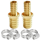 Uenede Brass 3/8" to 1/2" Barb Reducer Hose Barbed Fittings, 2PCS Hex