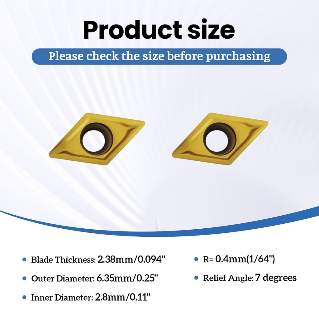 20Pcs DCMT070204 DCMT21.51 Carbide Turning Inserts