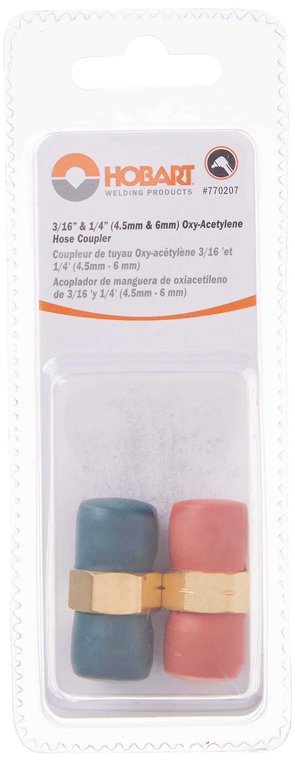 Hobart 770207 Oxy-Acetylene Hose Coupler Kit, 2-Piece