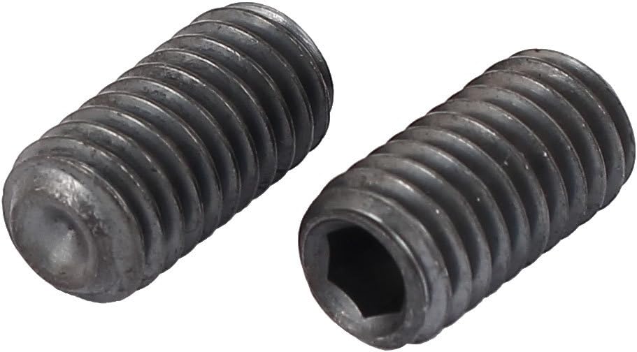uxcell UNC 3/8"-16 x 3/4" Thread Count Cup Point Hexagon Socket Grub Screws Black 10 Pcs