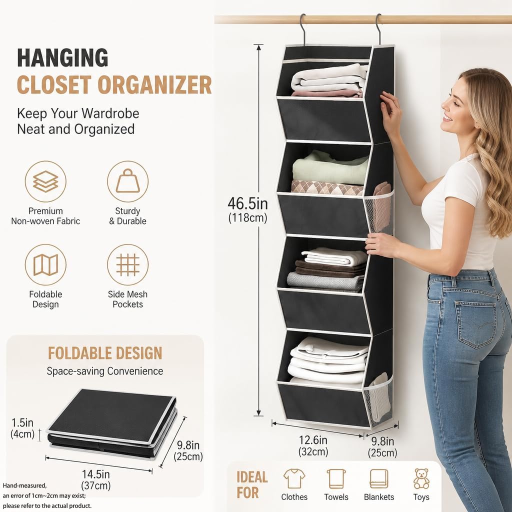 Velvet Hangers 20 Pack Space Saving with Hanging Closet Organizer Bag, Slim Black Non Slip Clothes Hangers + Gray 15