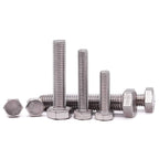 1/2-13 x 4-1/2" Hex Head Bolts Screws, 304 Stainless Steel 18-8, Fully Threaded, Hexagon Head Cap Bolts Screws, Coarse Thread UNC, 5 PCS