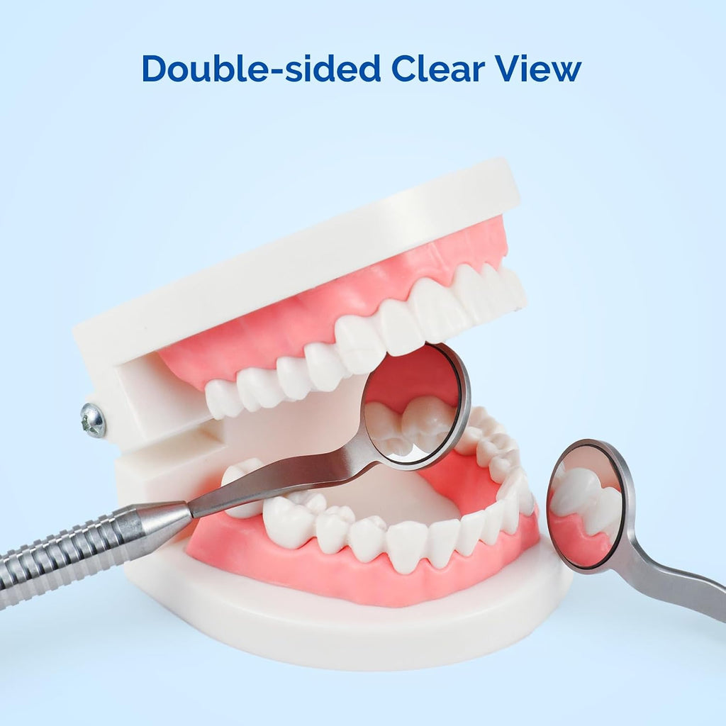 Double-Sided Dental Mirror #5 Stainless Steel 1 Pc/Pack | Anti-Fog Coating, Non-Slip Handle, Professional Intraoral