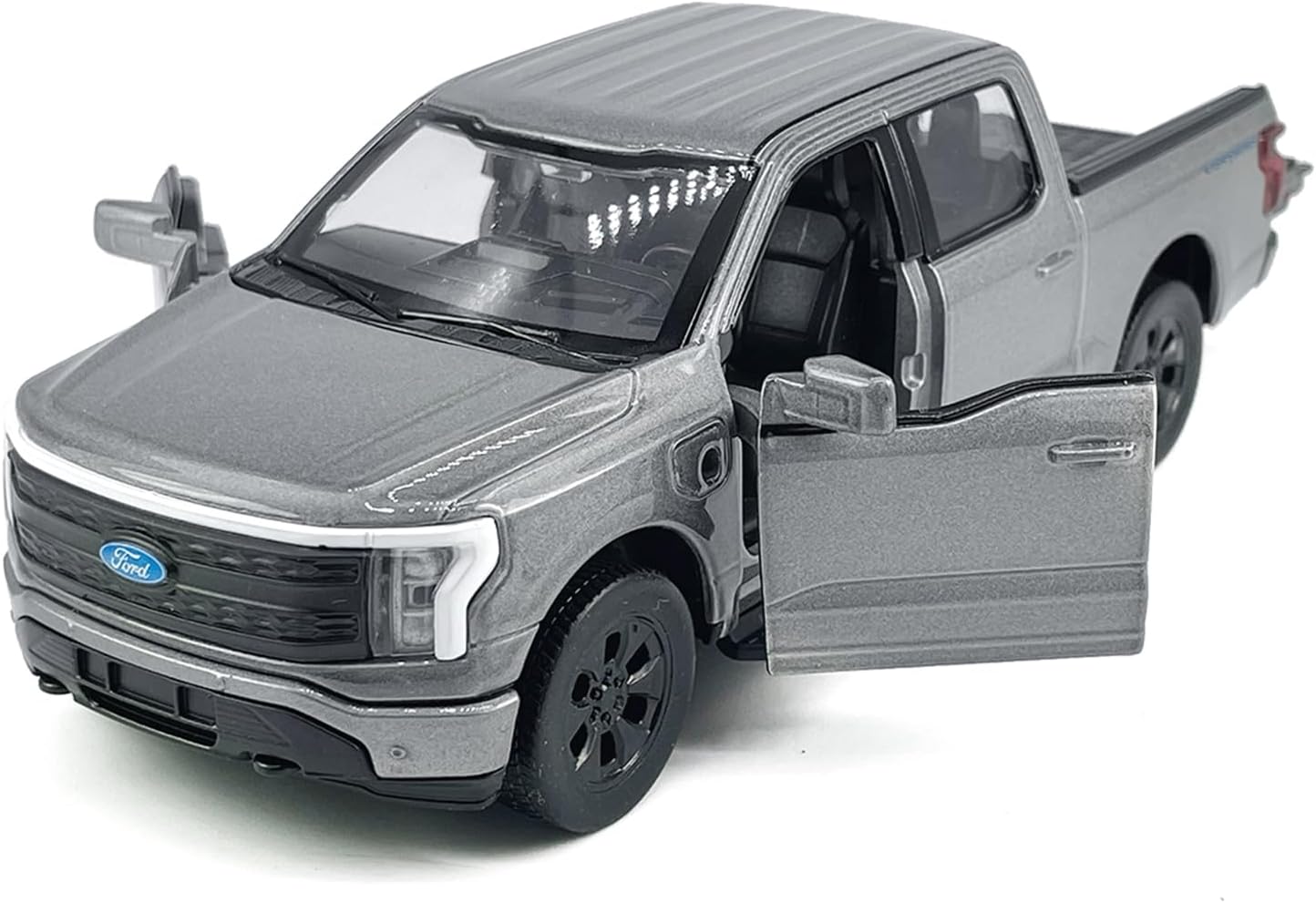 1:36 Scale 2022 F-150 EV Lightning Platinum Pickup Truck SUV Model Toy Car Metal Diecast Toy Vehicle, Doors Open