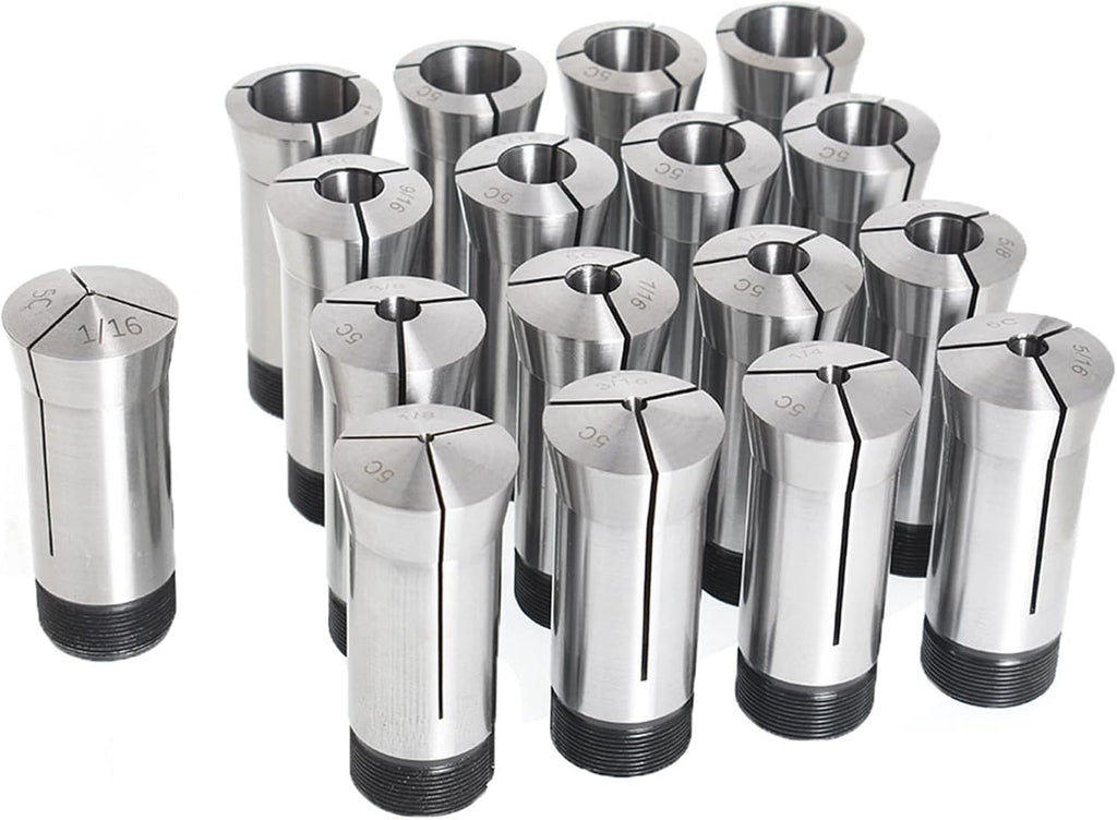 waltyotur 5C Collet Set 1/16-1-1/16" 5C CNC Milling Machine Tools 17 Pcs