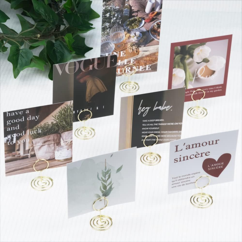 20pcs Mini Place Card Holders, Cute Table Number Holders, Small Size Table Card Holder Tables Number Stands, Wire