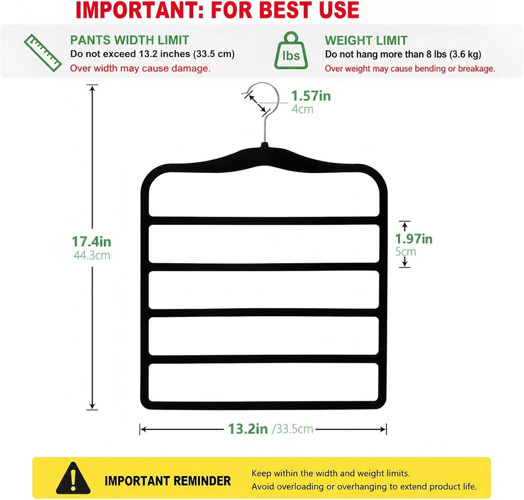 Closet Organizers and Storage,3 Pack Organization and Storage Pants-Hangers-Space-Saving,Velvet Hanger for Dorm Room