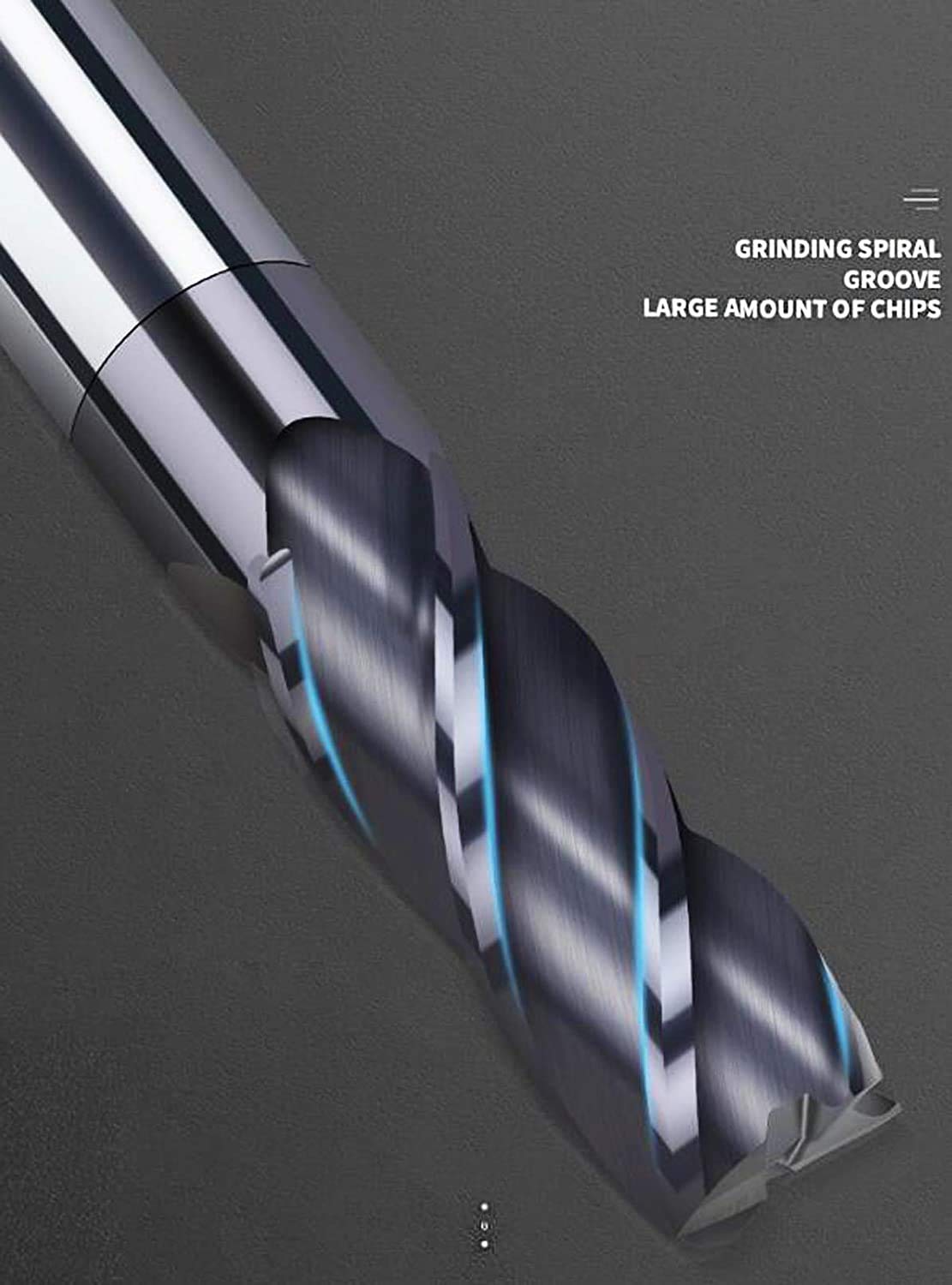 5PCS Carbide Square End Mill Bits Set, Milling Bits Cutter 3/16 Carbide End Mills for Alloy Steels/Hardened Steels, HRC 45 Deg Single End 4 Flute AlTiN Coating, 3/16 in