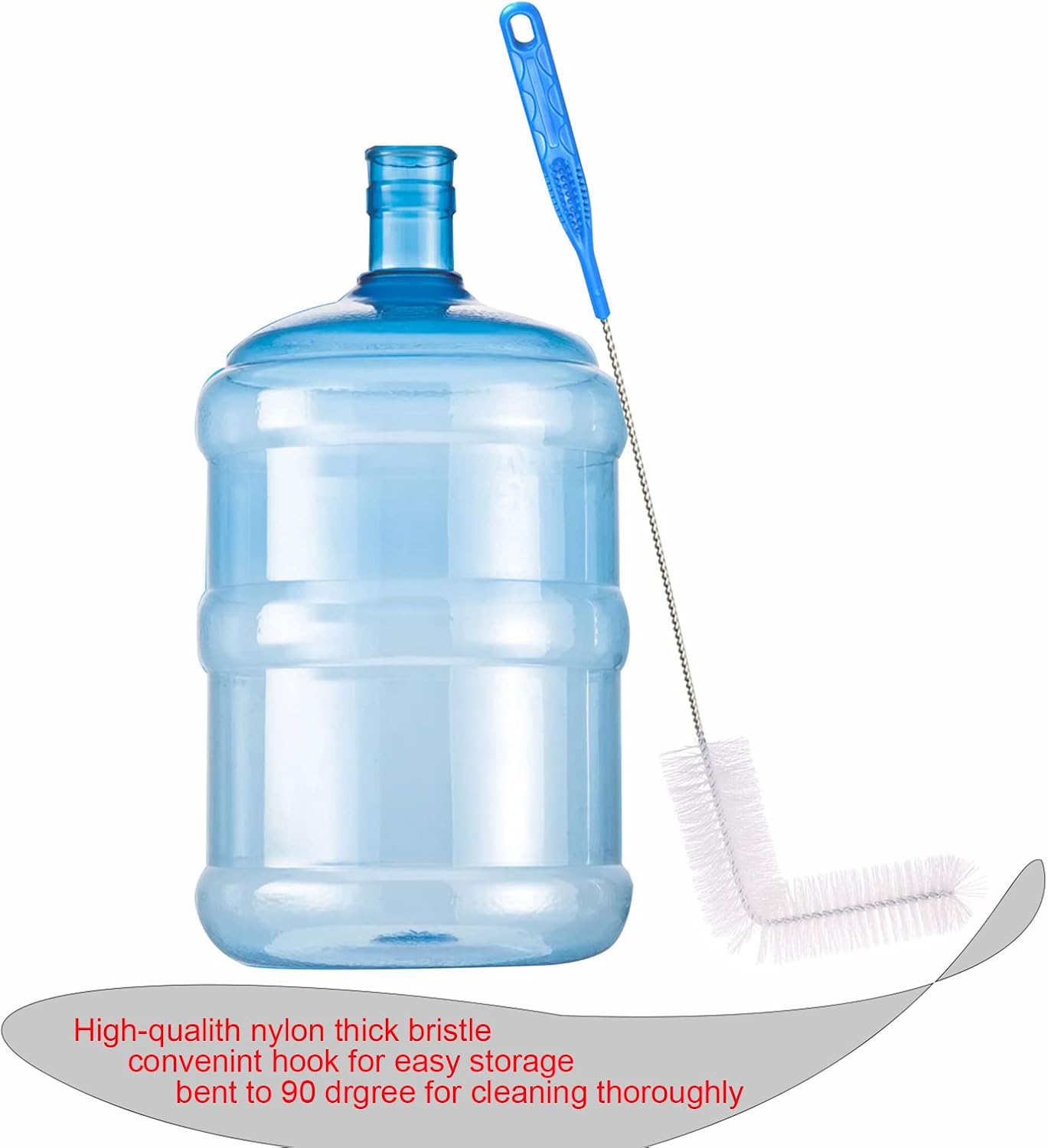 Carboy Brush, Cleaning 2 Piece 30 inch Nylon Brushes, and Stainless Steel Extended Handle Water Bottle Brushes for 3