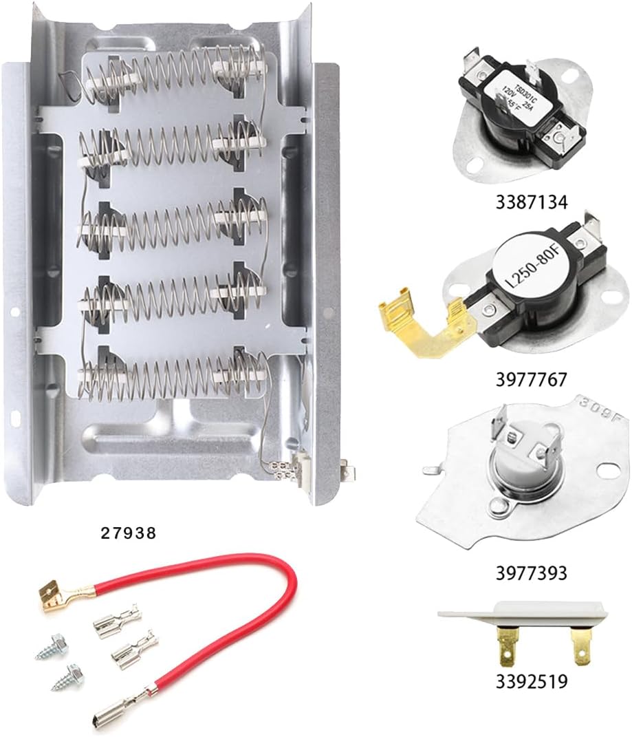 MEDC465HW0 MEDX655DW1 MEDC215EW MEDC200XW Dryer Heating Element for Maytag