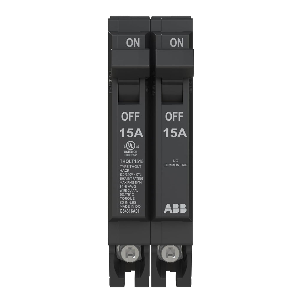 ABB Q-Line Tandem Circuit Breaker • 15A/1P Configuration • 120/240 VAC