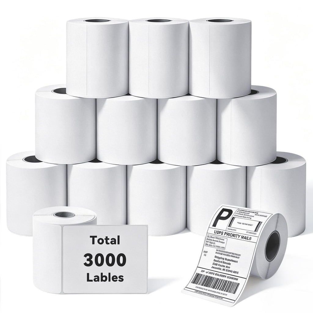 3000 Pcs 4"x6" Direct Thermal Shipping Labels, 12 Rolls of 250