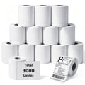 3000 Pcs 4"x6" Direct Thermal Shipping Labels, 12 Rolls of 250