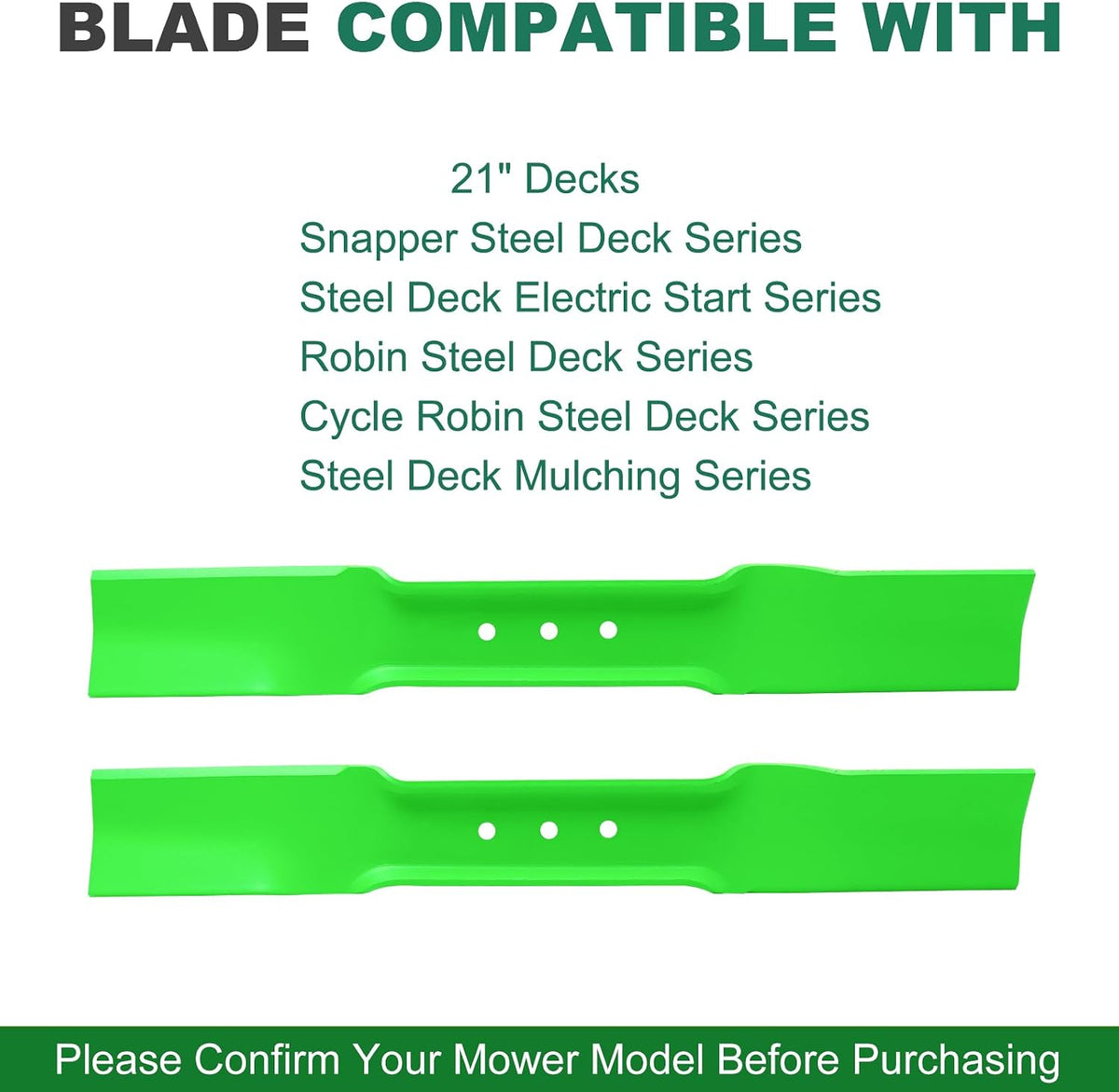 7019795 7026691 7019795BMA 1-7002 1-9645 1-9710 High-Lift Blade - Fits Snapper 21 Inch Walk-Behind Mowers (2 Pack)