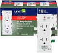 Leviton Lever Edge 20 Amp Tamper-Resistant Duplex Wall Outlet, 10-Pack, E5825-MW, White