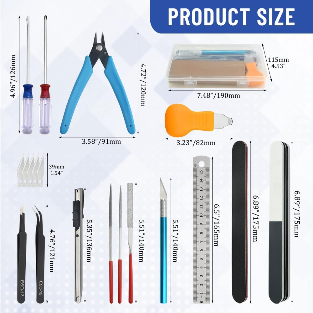 20 PCS Model Tool Kit Hobby Building Tools Set Modeler Basic Tools for Gundam Plastic Models Assembling Building