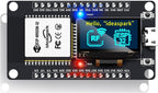 ESP32 Development Board Integrated 0.96 Inch OLED Display,CH340 Driver,WiFi+BLE Wireless Module,and Micro USB Works Great for Arduino/Micropython(Pin Header Soldered)