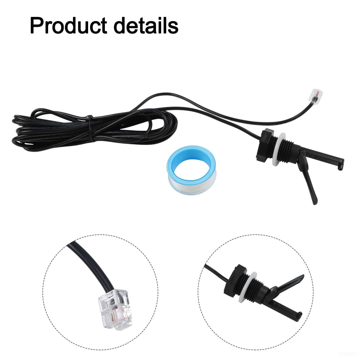 Flow Switch Assembly for 15 ft Cable for Systems Replaces GLX-FLO-HP and Q-12DS-C2, PP Construction for 1/2" Thread for Easy Installation