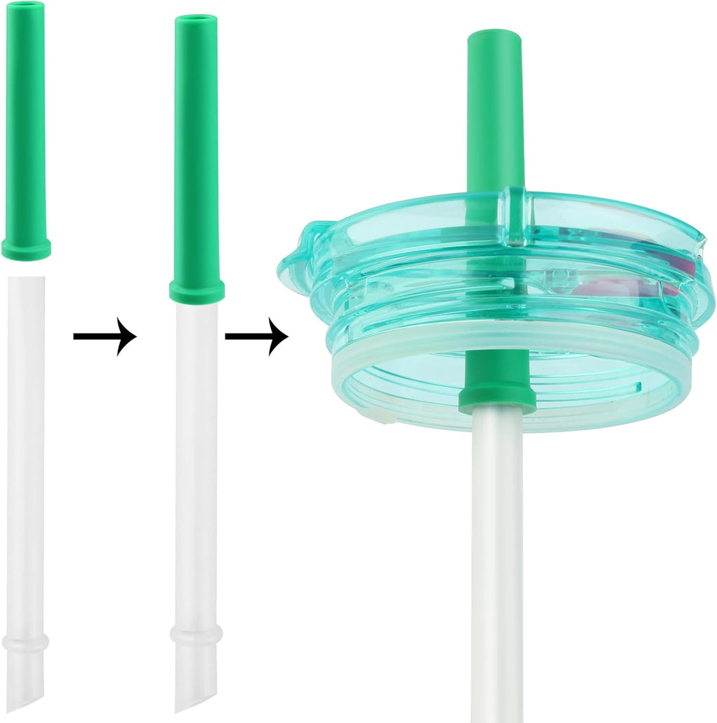 Replacement Straws Set Compatible With Reduce Kids Coldee 2.0 Tumbler 14 Oz,Spill-Proof Replacement Silicone Top Lid