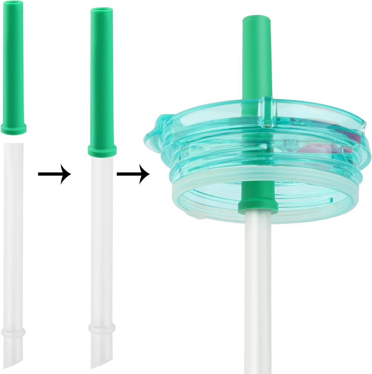 Replacement Straws Set Compatible With Reduce Kids Coldee 2.0 Tumbler 14 Oz,Spill-Proof Replacement Silicone Top Lid