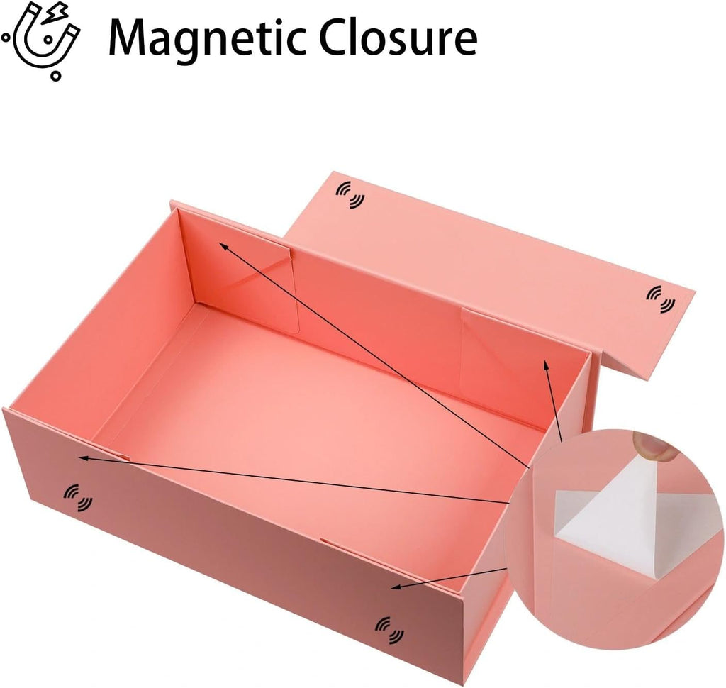 Pink Gift Boxes Bulk 16 Pack 13.8x8.3x4.5 Magnetic Gift Boxes