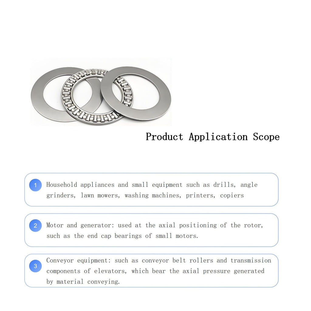 RPS-IND 2PCS AXK7095 Thrust Needle Roller Bearings with Washers