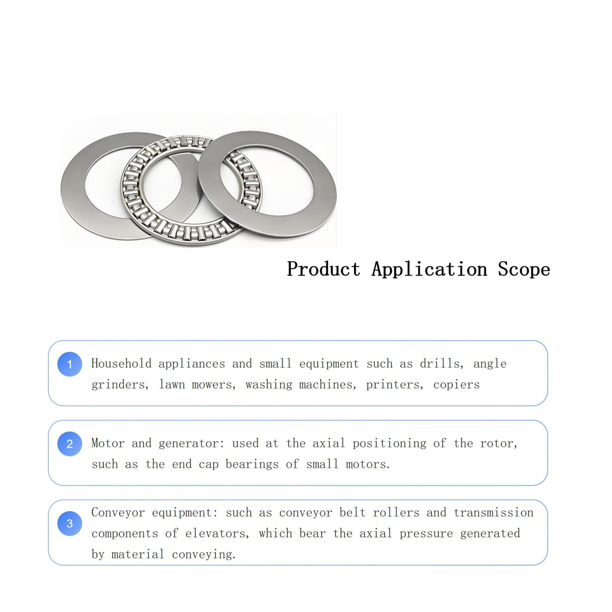 RPS-IND 2PCS AXK7095 Thrust Needle Roller Bearings with Washers