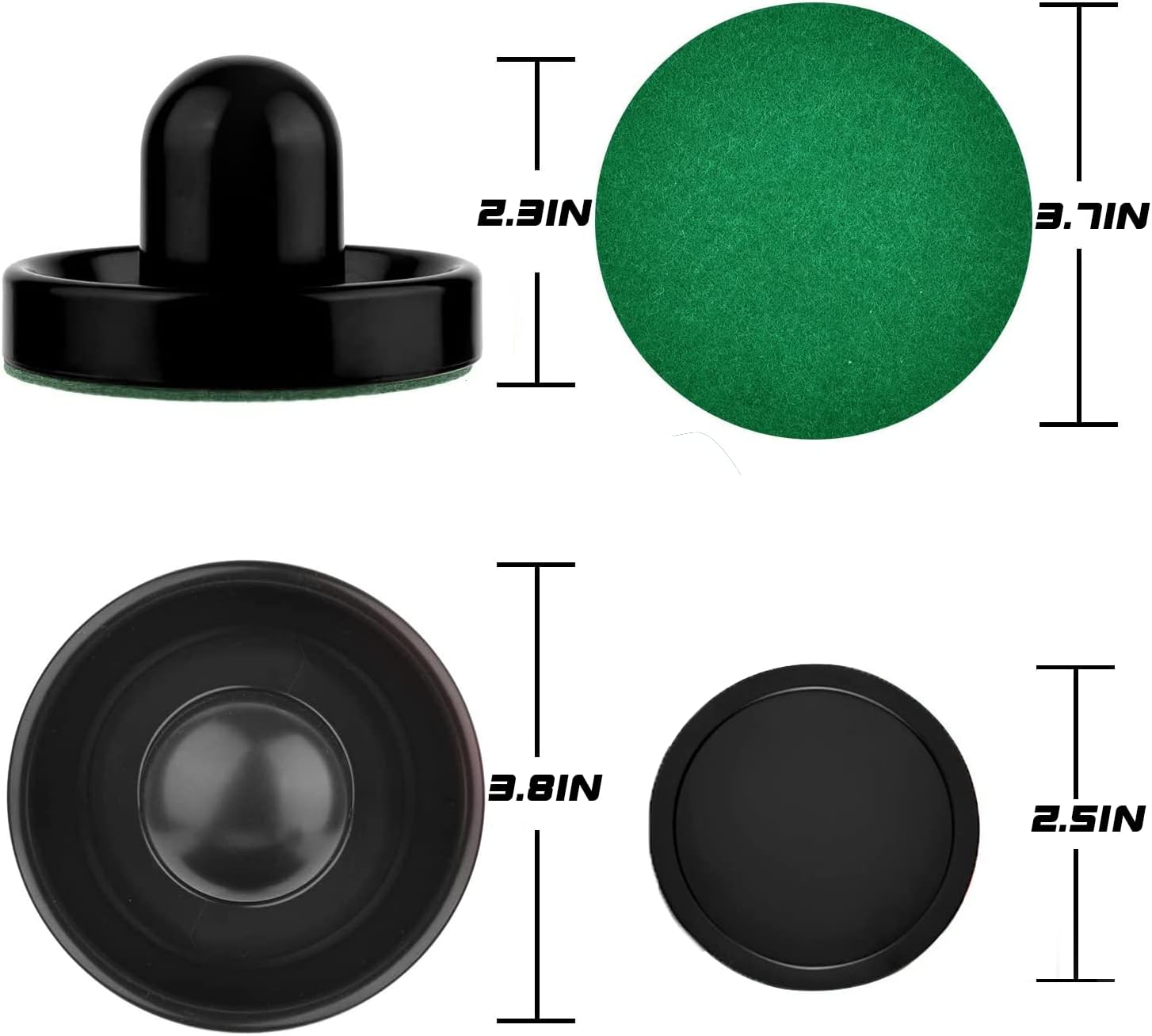 Air Hockey Pushers and Pucks - Air Hockey Paddles and Goal Handles Replacement Accessories for Game Tables (4