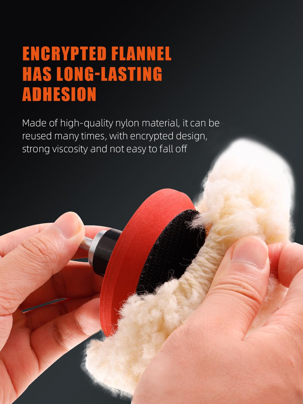 Wool Polishing Pad, 5Pcs 3"(75mm) 100% Natural Wool Buffing Pad with 1Pc Hook&Loop Backing Pad, 1Pc Extension Shank