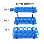 28 Well Test Tube Rack, 3 Pack Orange Holder for 10ml 15ml 50ml Tubes Lab