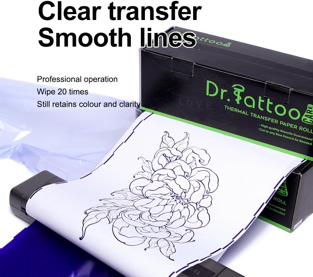 Tattoo Transfer Paper ，Tattoo Thermal Stencil Paper for Tattoo Transfer Kit Tattoo Supplies，Tattoo Stencil Paper- 100