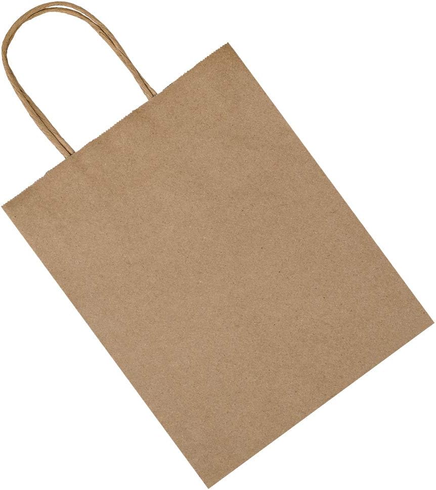 100 & 50 Pack 8x4.75x10 inch Medium Brown Paper Bags with Handles