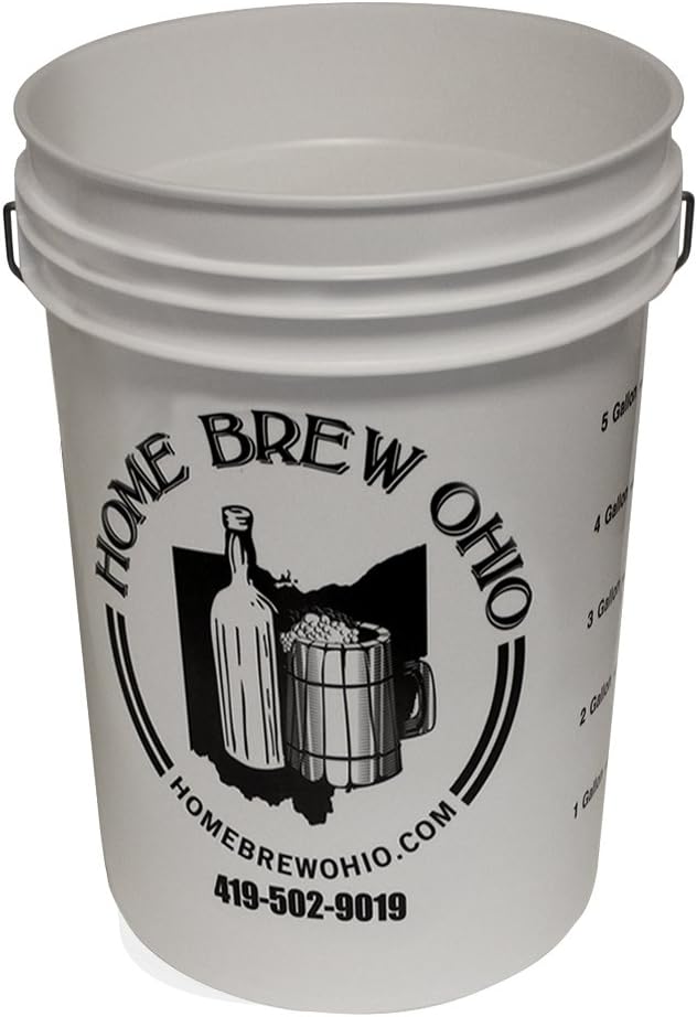 Five Gallon Primary and Secondary Fermentation Set-Up (5 Gallon Carboy, 6.5 Gallon Bucket and lid, with Bung and