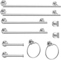 10 Piece Brushed Nickel Bathroom Hardware Set, 24" 16" Towel Bar Set | 24 & 16 inch Towel bar, Toilet Paper Holder