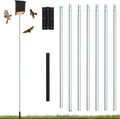 21' Aluminum Bat House Pole, Telescoping Purple Martin House Pole, 7-Section Design with 8-Hole Ground Socket for