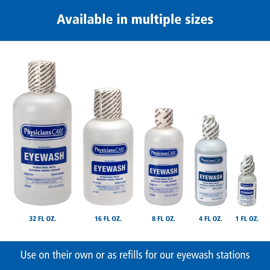 Wall-Mount Eyewash Station with Two 32 oz Bottles