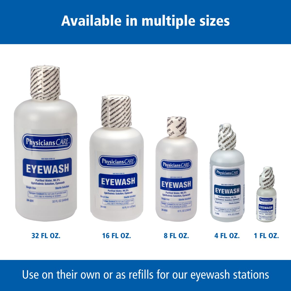 Wall-Mount Eyewash Station with Two 32 oz Bottles