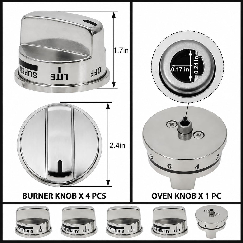 Gas Stove Knobs & Oven Knob Fit for LG LRG30355ST LRG30357ST