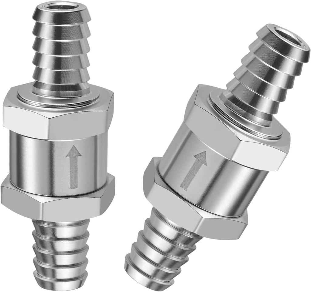 EVIL ENERGY 3/8" Fuel Check Valve One Way Inline Non Return, Silver 10mm OD
