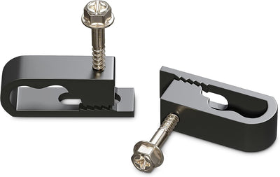 Dual Cable Clips with Screws - 1/2 Inch Coaxial Cable Clamps Outdoor - Exterior Cord Management for Coax, CAT