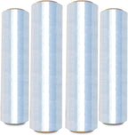 Stretch Wrap, Industrial Strength 4 Roll Clear, 18” x 1500 feet, 80 Gauge (20 Micron), Heavy Duty Plastic Shrink Film
