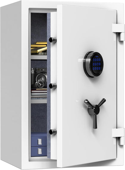 Deluxe Fireproof Safe Box, Digital Fire Proof Safe with Touch Screen, 3 Spoke Handle and Removable Shelf, Fireproof